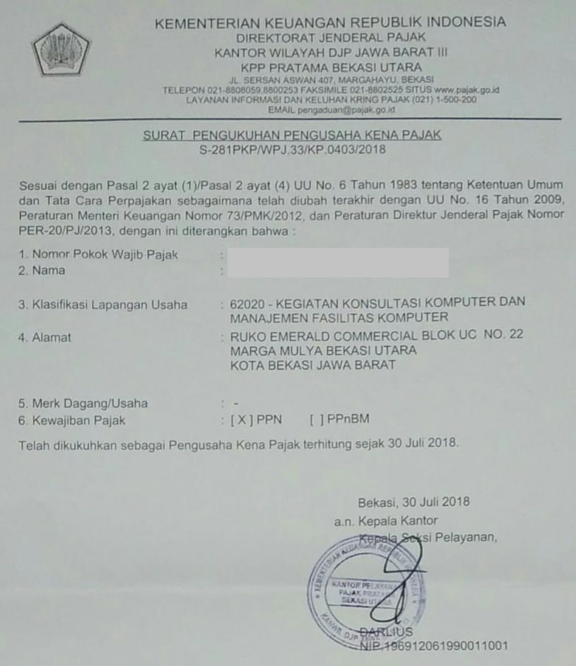 Detail Contoh Surat Permohonan Non Pkp Nomer 25