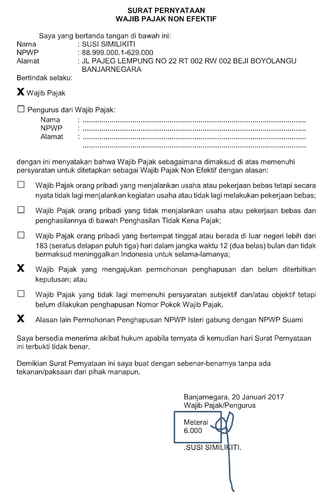 Detail Contoh Surat Permohonan Non Pkp Nomer 37