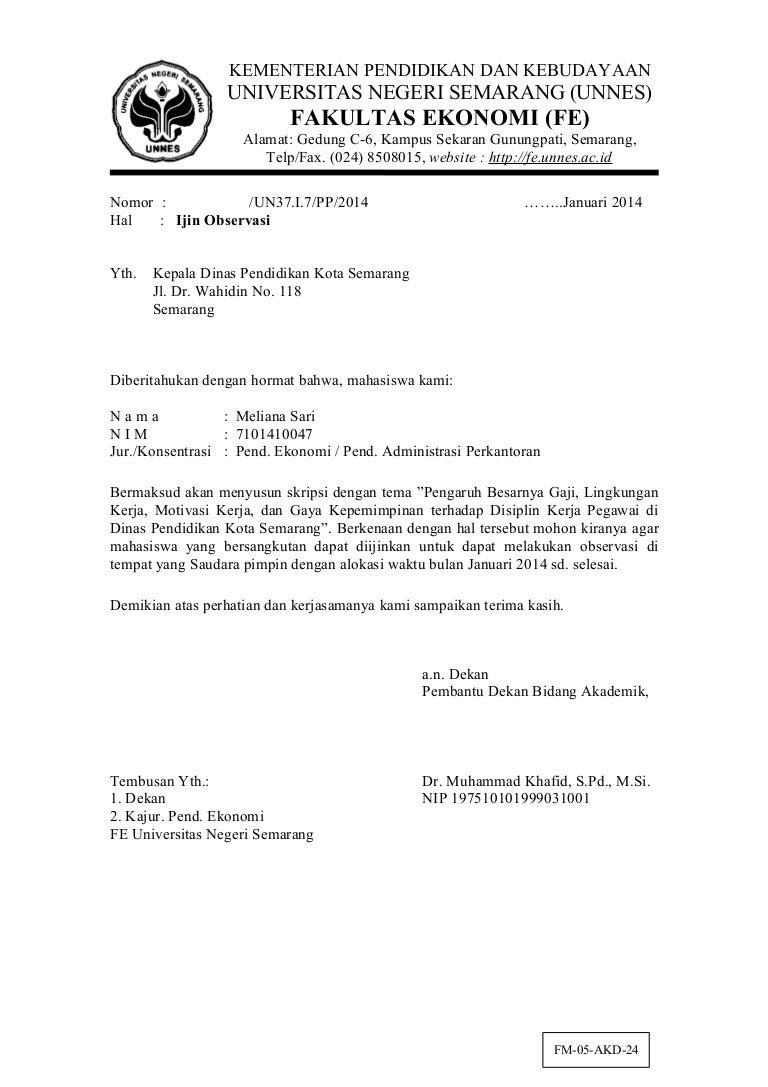 Detail Contoh Surat Permohonan Observasi Nomer 15