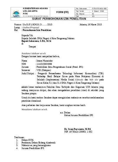 Detail Contoh Surat Permohonan Observasi Nomer 33