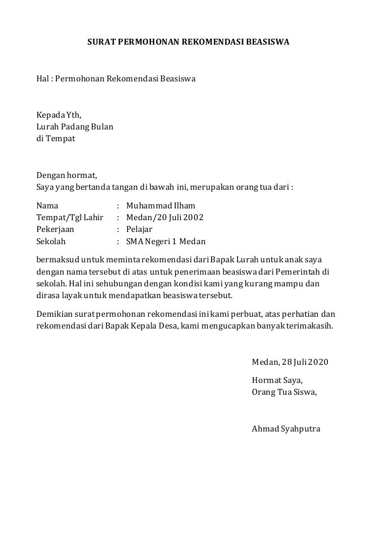 Detail Contoh Surat Permohonan Orang Tua Nomer 27