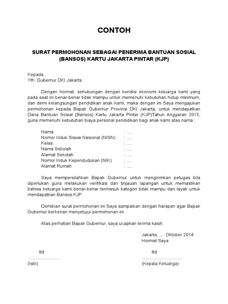 Detail Contoh Surat Permohonan Orang Tua Nomer 38