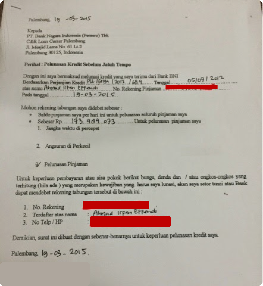 Detail Contoh Surat Permohonan Pelunasan Kpr Nomer 12