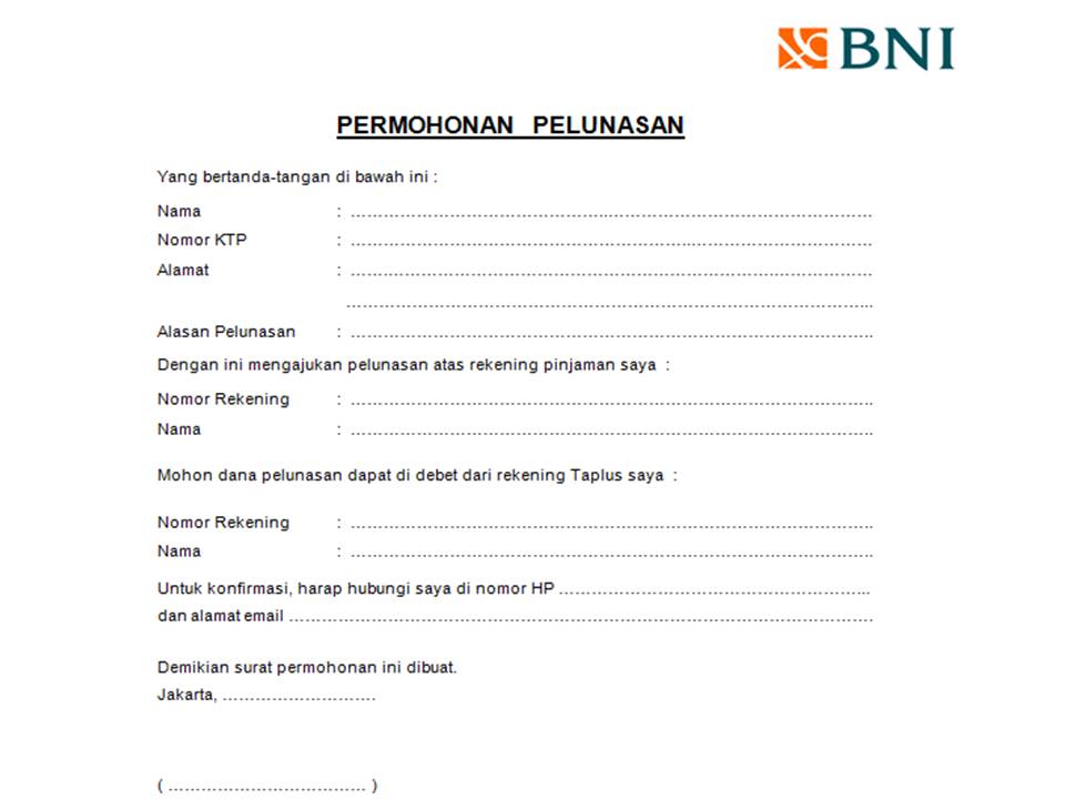 Detail Contoh Surat Permohonan Pelunasan Kpr Nomer 24