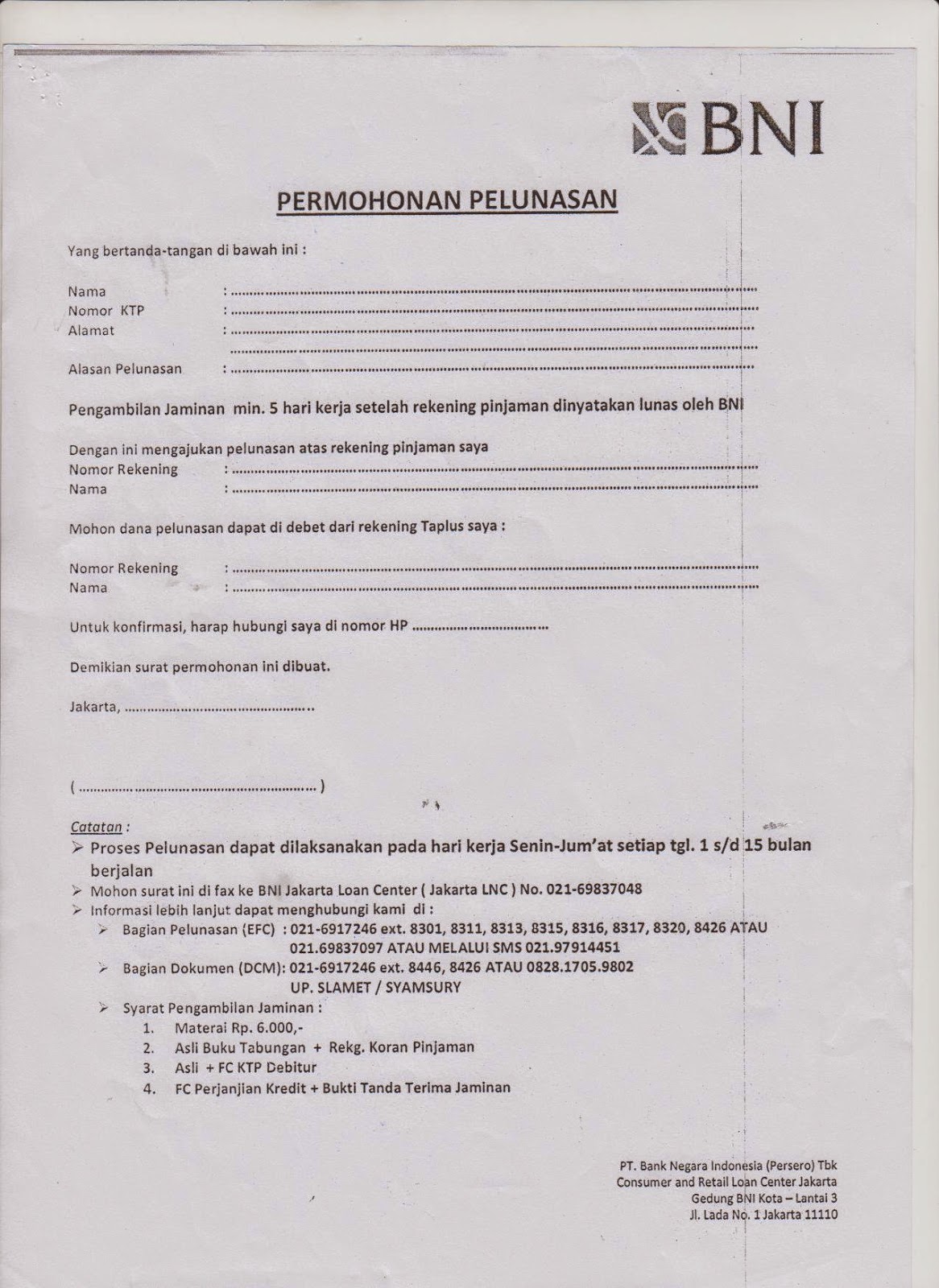 Detail Contoh Surat Permohonan Pelunasan Kpr Nomer 33