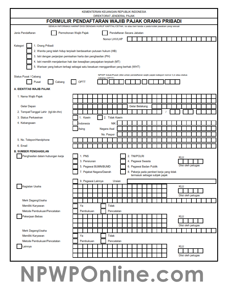Detail Contoh Surat Permohonan Pembuatan Npwp Pribadi Nomer 29