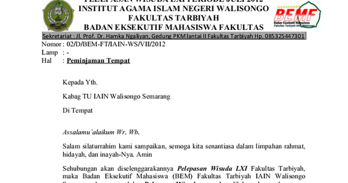 Detail Contoh Surat Permohonan Peminjaman Tempat Nomer 17