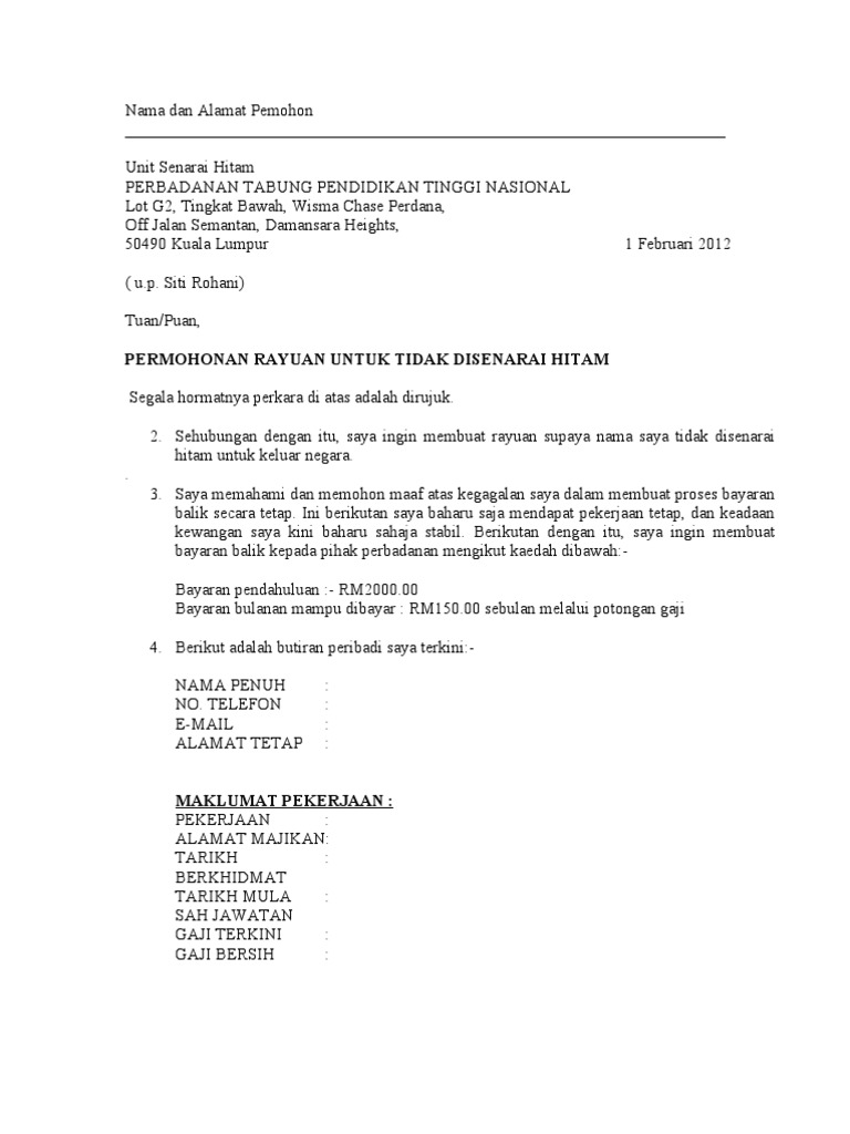 Contoh Surat Permohonan Pemotongan Gaji Karyawan