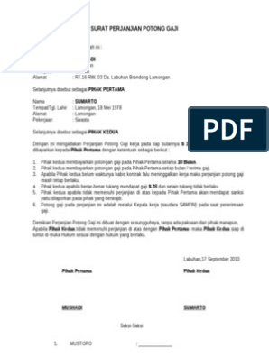 Detail Contoh Surat Permohonan Pemotongan Gaji Karyawan Nomer 8