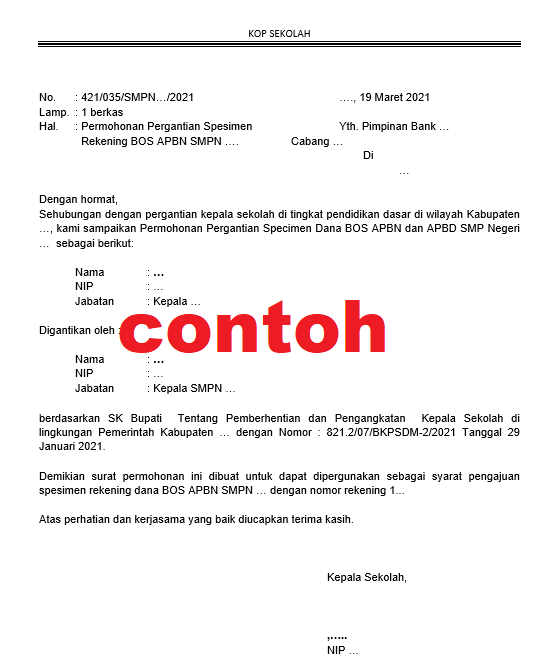 Detail Contoh Surat Permohonan Penambahan Specimen Tanda Tangan Nomer 7