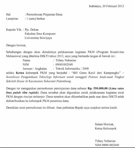 Detail Contoh Surat Permohonan Pengajuan Nomer 22