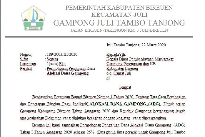 Detail Contoh Surat Permohonan Pengajuan Nomer 25