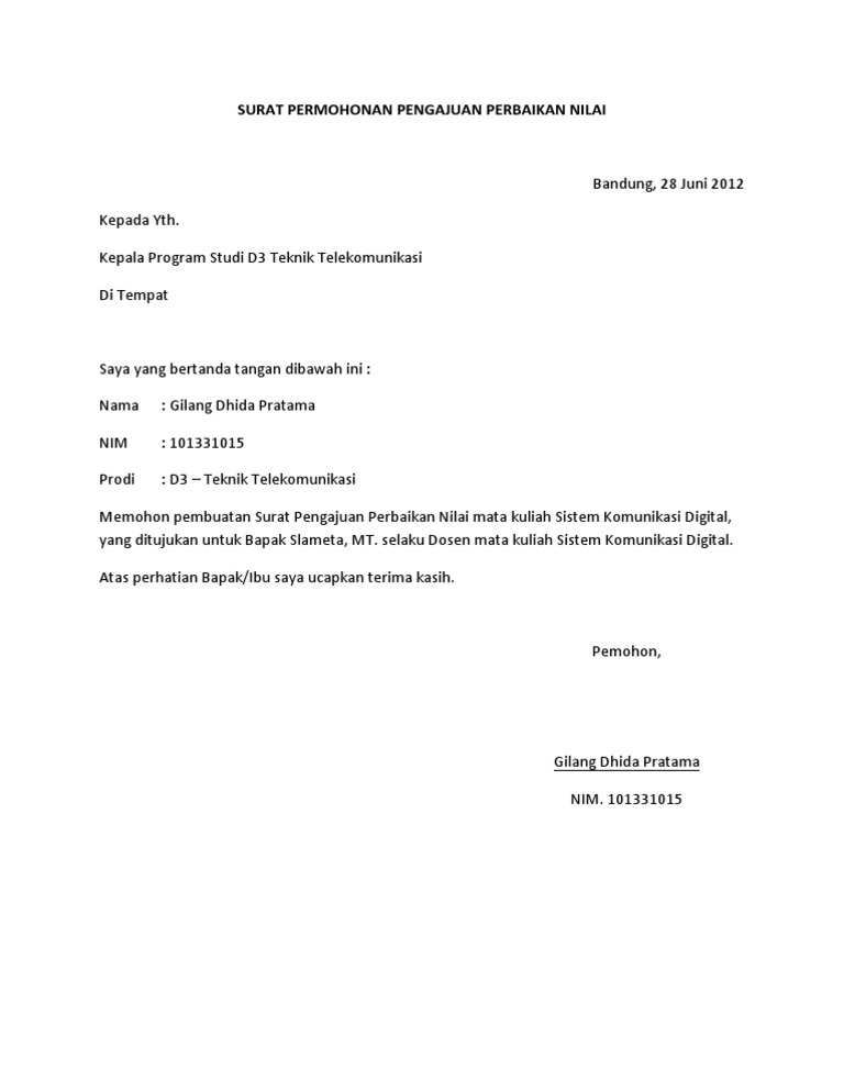 Detail Contoh Surat Permohonan Pengajuan Nomer 33