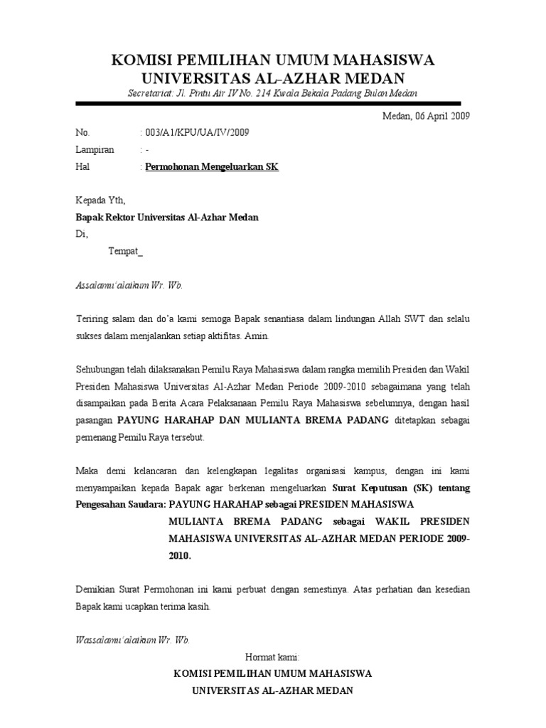 Detail Contoh Surat Permohonan Pengajuan Nomer 53