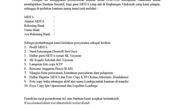 Detail Contoh Surat Permohonan Pengajuan Insentif Nomer 31