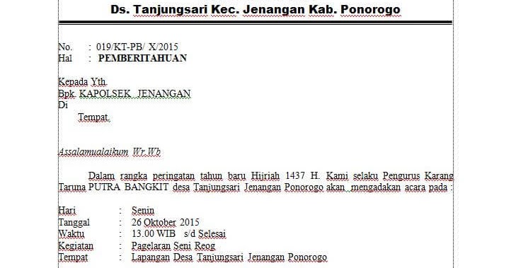 Detail Contoh Surat Permohonan Pengamanan Kepolisian Nomer 38