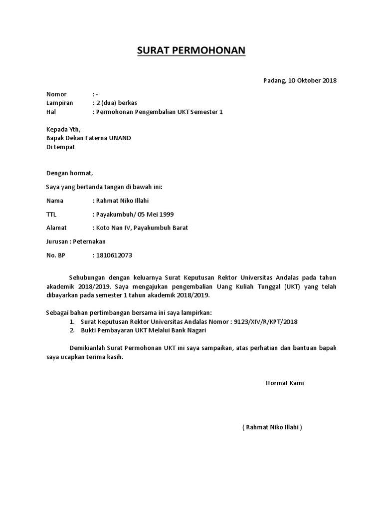 Detail Contoh Surat Permohonan Pengembalian Kelebihan Transfer Nomer 12