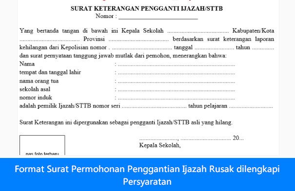 Detail Contoh Surat Permohonan Penggantian Ijazah Yang Hilang Nomer 3