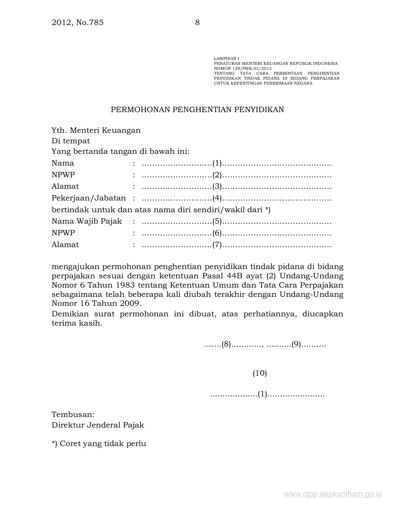 Contoh Surat Permohonan Penghentian Penyidikan - KibrisPDR