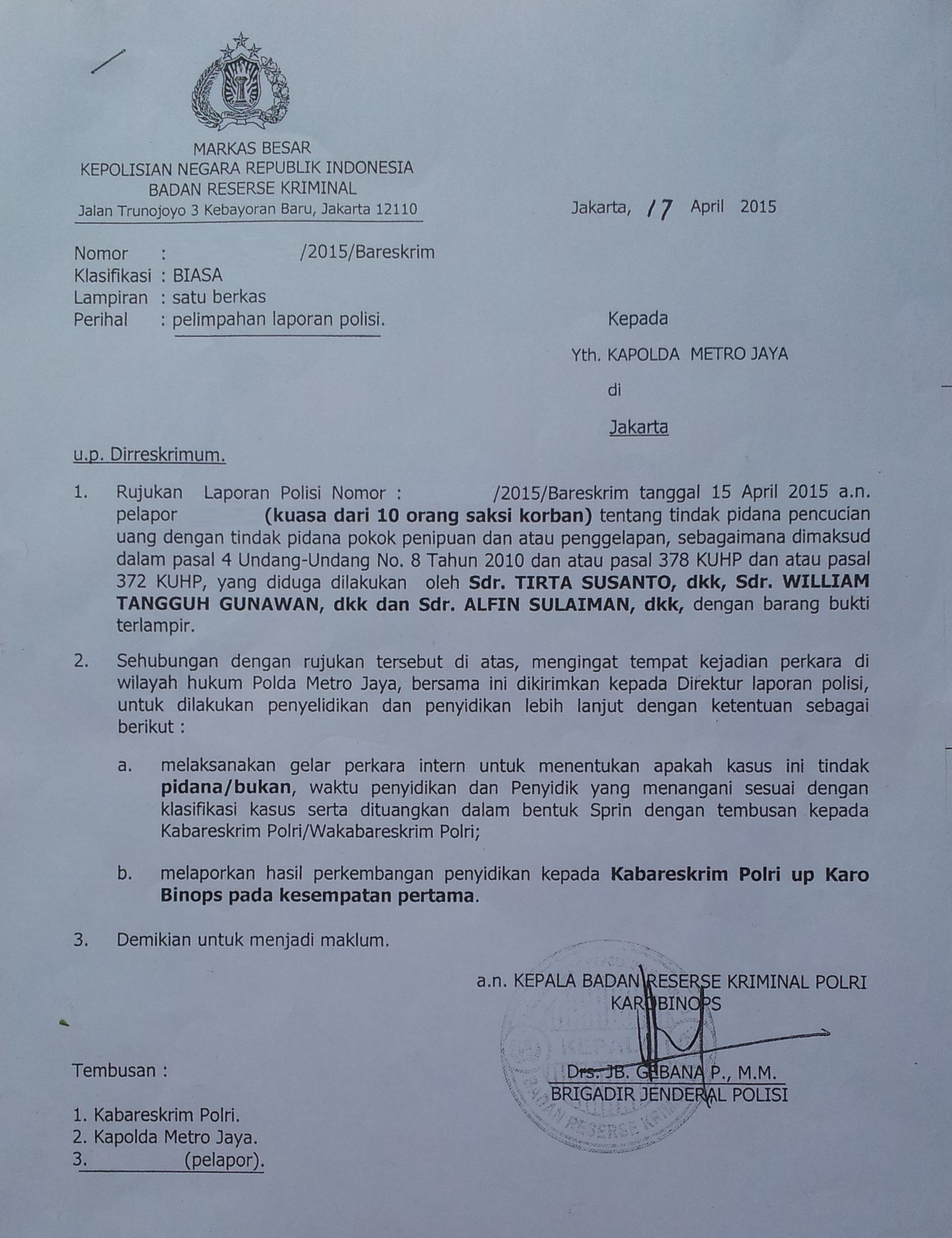 Detail Contoh Surat Permohonan Penghentian Penyidikan Nomer 23
