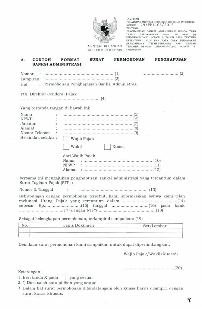 Detail Contoh Surat Permohonan Pengurangan Atau Penghapusan Sanksi Administrasi Nomer 5