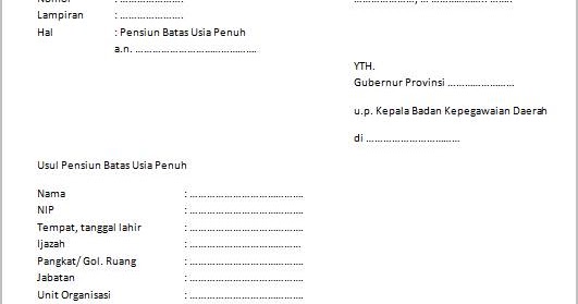 Detail Contoh Surat Permohonan Pensiun Dini Pns Karena Sakit Nomer 34