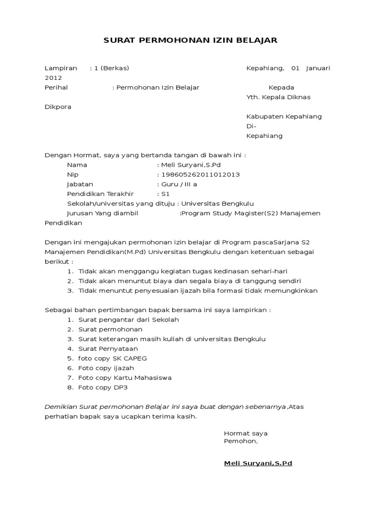 Detail Contoh Surat Permohonan Penyesuaian Ijazah Nomer 7