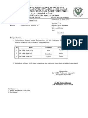 Detail Contoh Surat Permohonan Perbaikan Ac Nomer 8