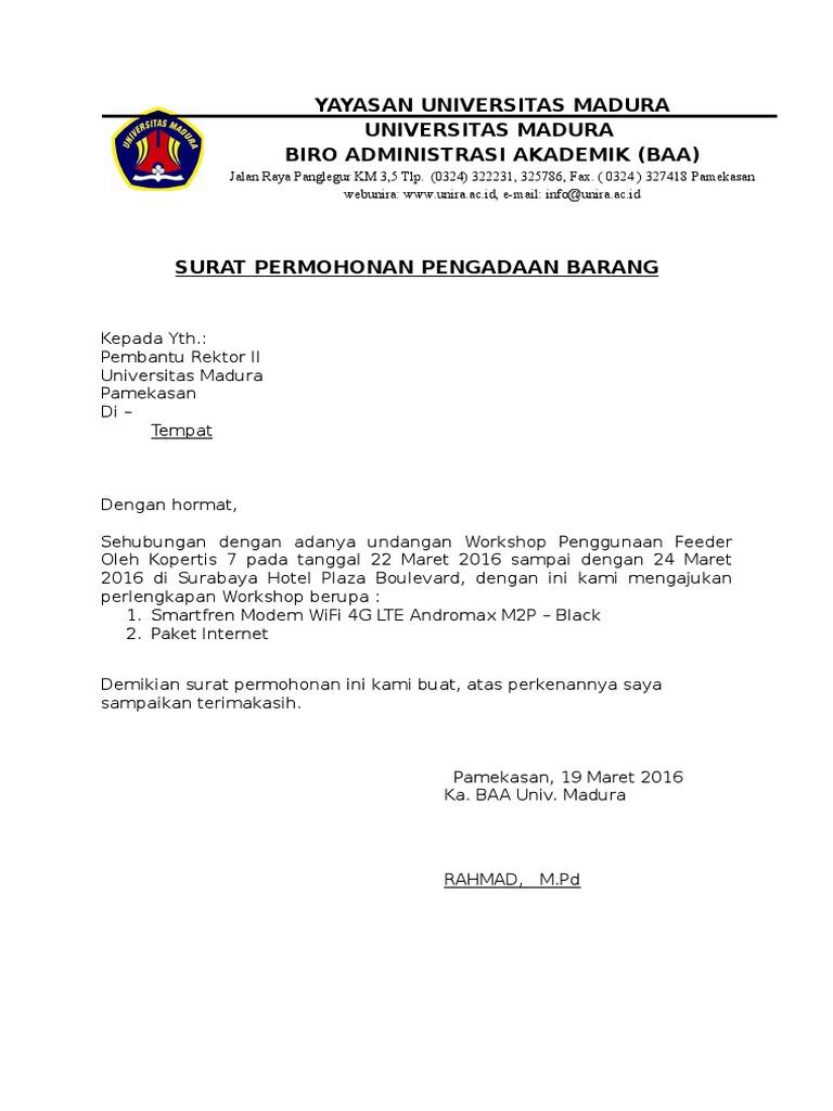 Detail Contoh Surat Permohonan Perbaikan Barang Nomer 13