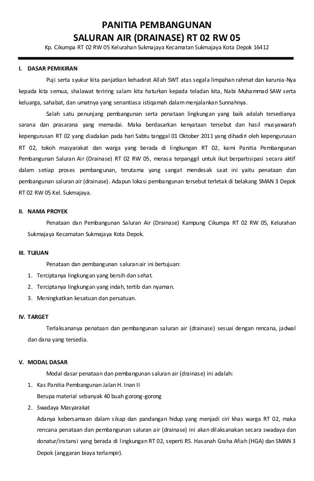 Detail Contoh Surat Permohonan Perbaikan Saluran Air Nomer 7