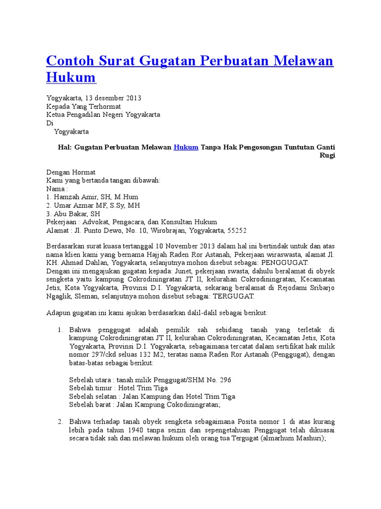 Detail Contoh Surat Permohonan Perdata Nomer 17
