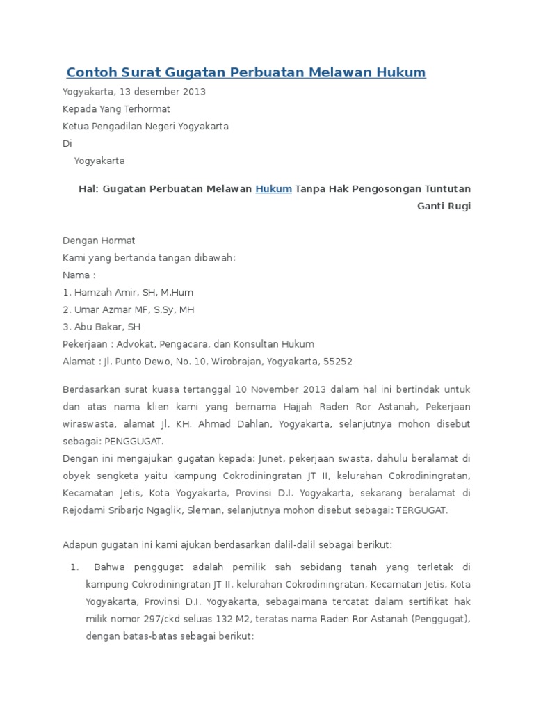Detail Contoh Surat Permohonan Perdata Nomer 19