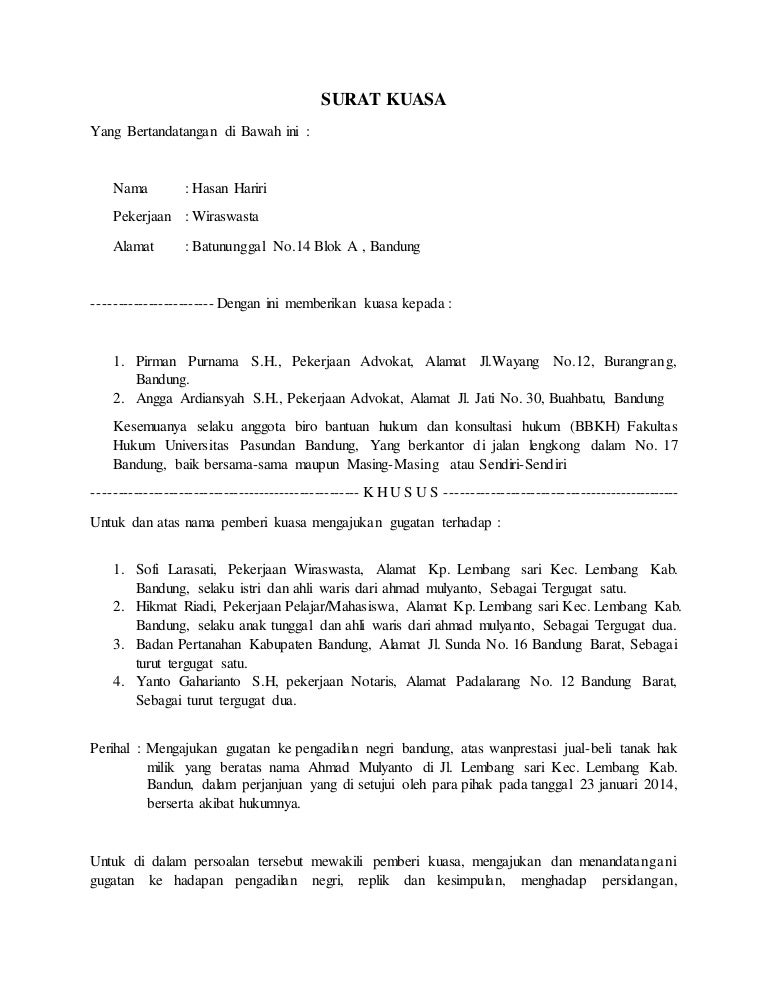 Detail Contoh Surat Permohonan Perdata Nomer 46