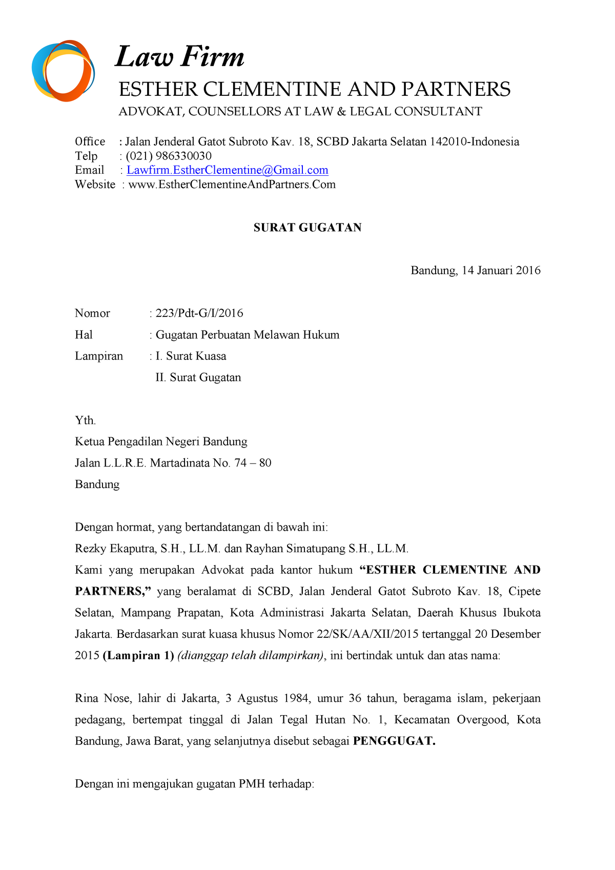 Detail Contoh Surat Permohonan Perdata Nomer 49