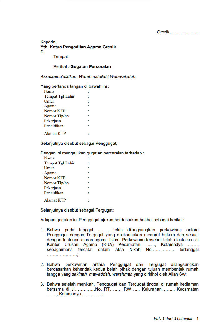 Detail Contoh Surat Permohonan Perdata Nomer 50