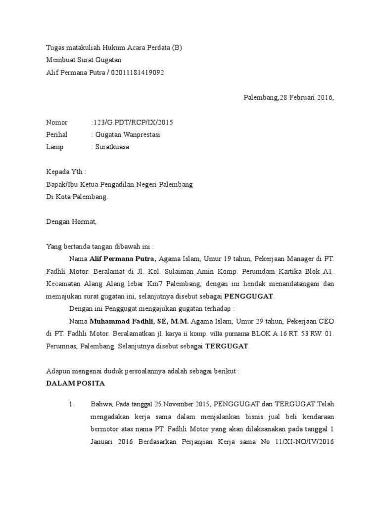 Detail Contoh Surat Permohonan Perdata Nomer 52