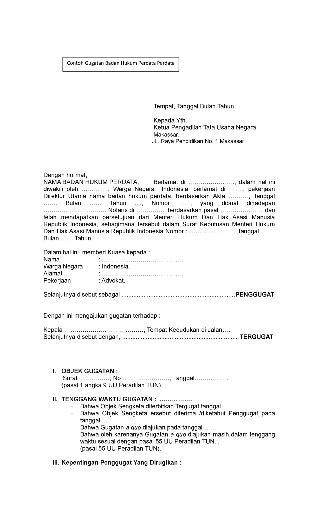 Detail Contoh Surat Permohonan Perdata Nomer 54