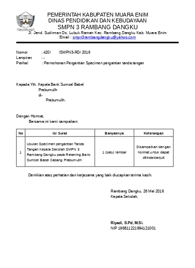 Detail Contoh Surat Permohonan Pergantian Kepala Sekolah Nomer 8