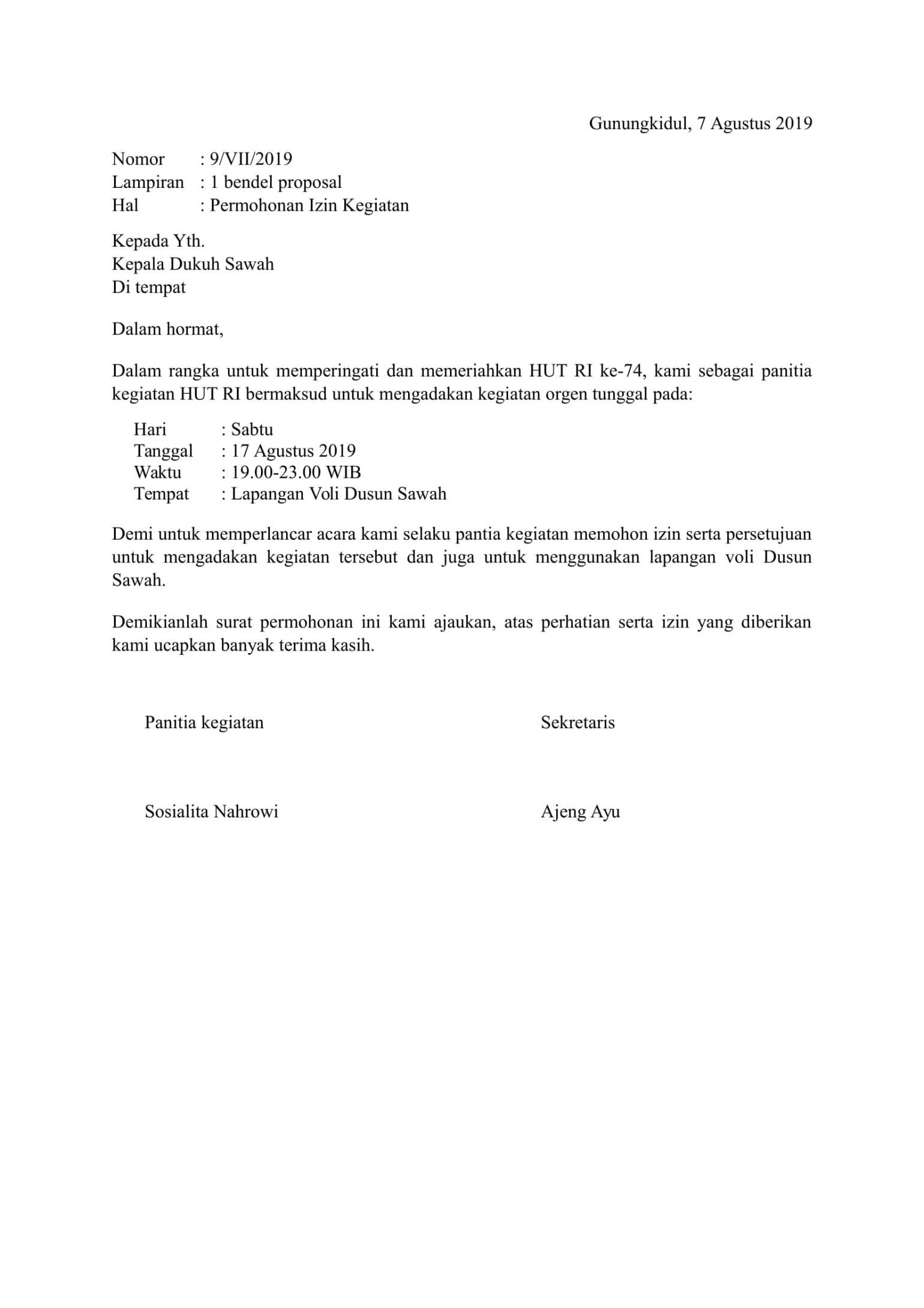 Detail Contoh Surat Permohonan Perizinan Nomer 12