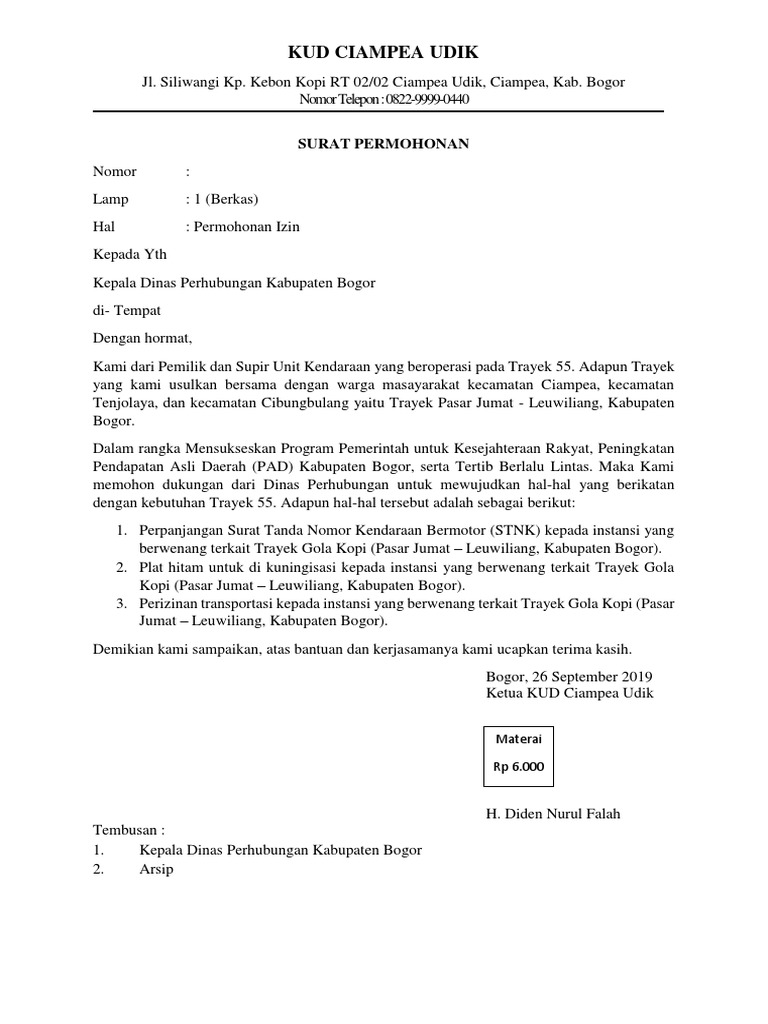 Detail Contoh Surat Permohonan Perizinan Nomer 19