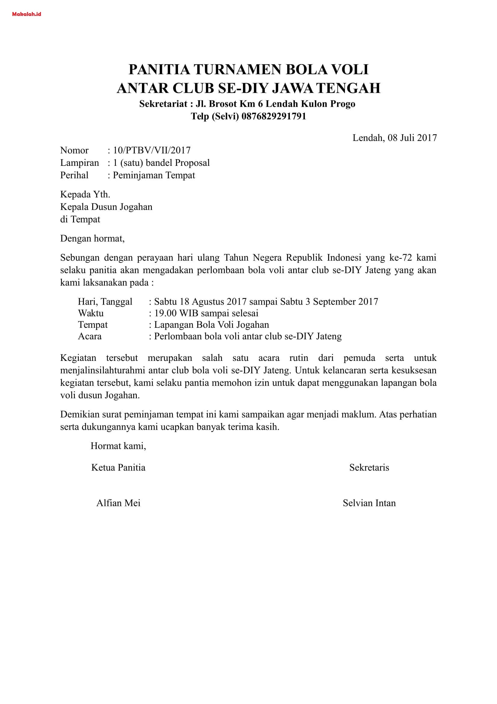Detail Contoh Surat Permohonan Perizinan Nomer 5