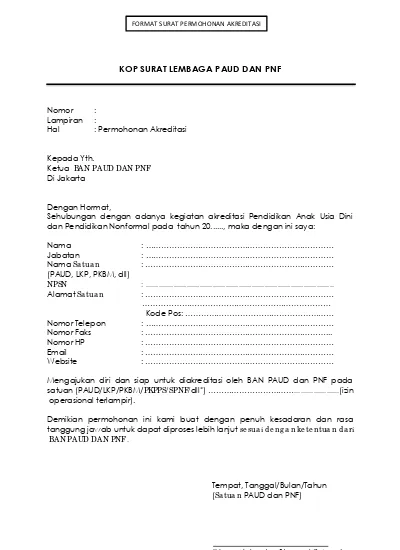 Detail Contoh Surat Permohonan Perpanjangan Izin Operasional Paud Nomer 21