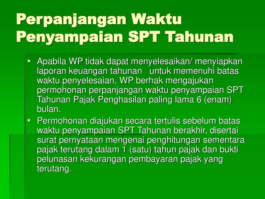 Detail Contoh Surat Permohonan Perpanjangan Pelaporan Spt Tahunan Badan Nomer 42