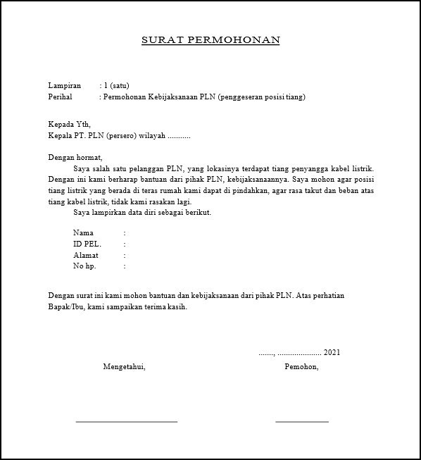 Detail Contoh Surat Permohonan Perubahan Tarif Daya Listrik Nomer 13