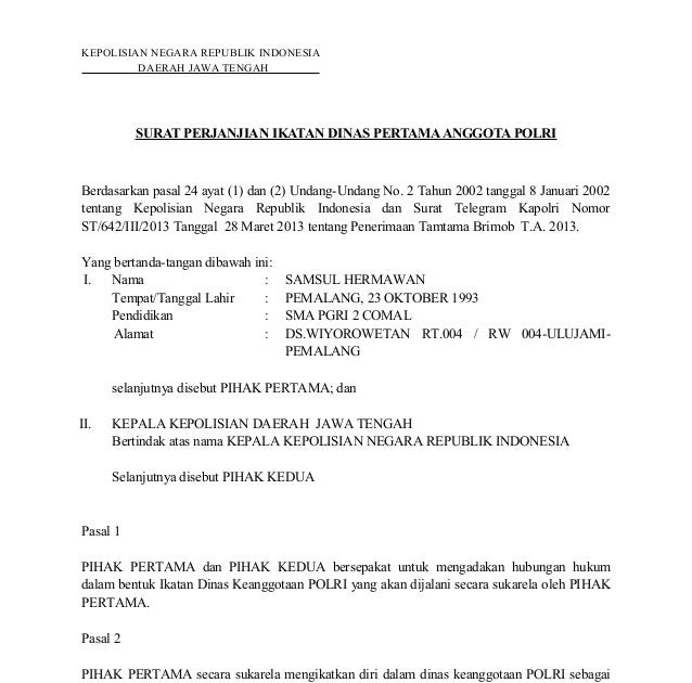 Detail Contoh Surat Permohonan Pindah Tugas Polri Nomer 55