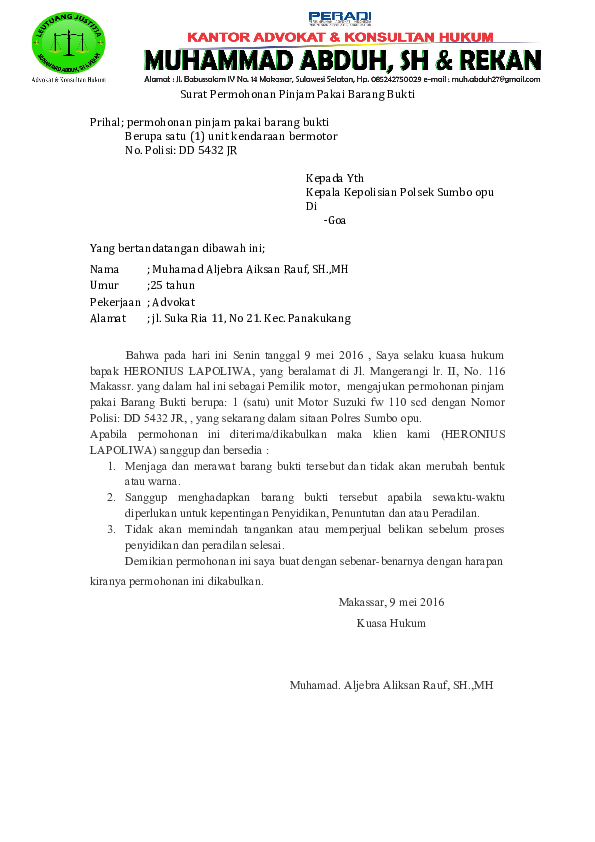 Detail Contoh Surat Permohonan Pinjaman Nomer 37