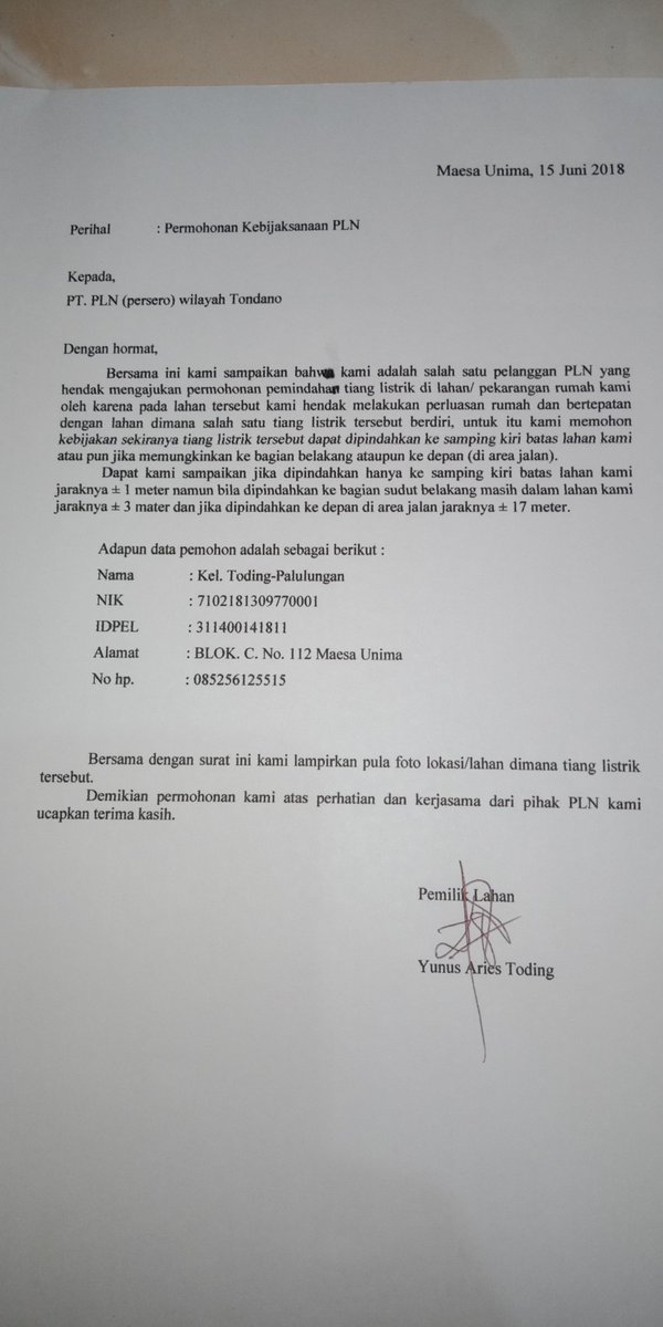 Detail Contoh Surat Permohonan Pln Nomer 56