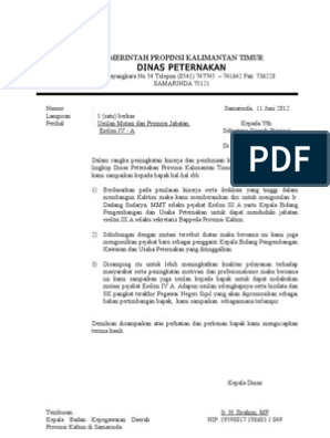 Detail Contoh Surat Permohonan Promosi Jabatan Nomer 2
