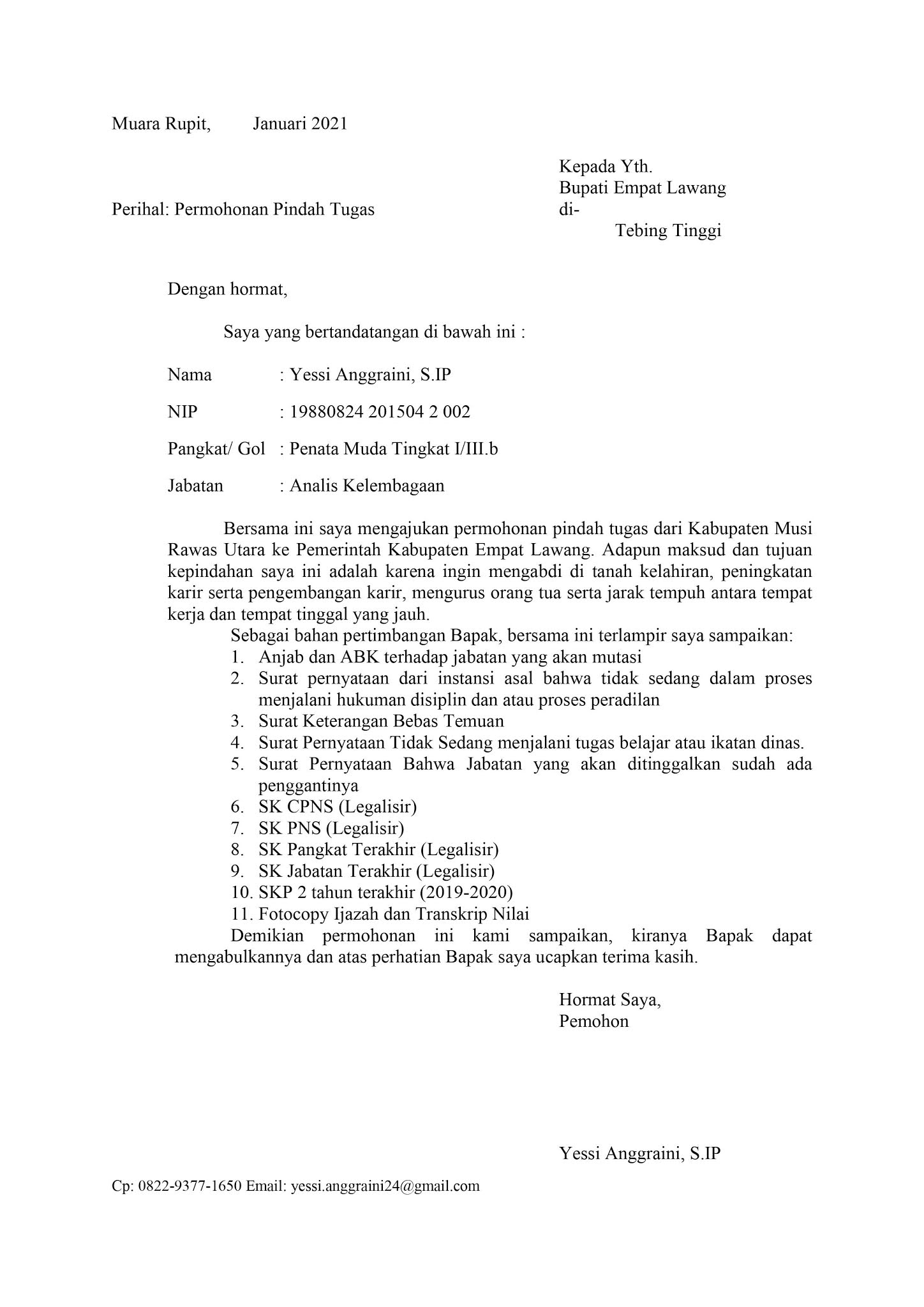 Detail Contoh Surat Permohonan Promosi Jabatan Nomer 36