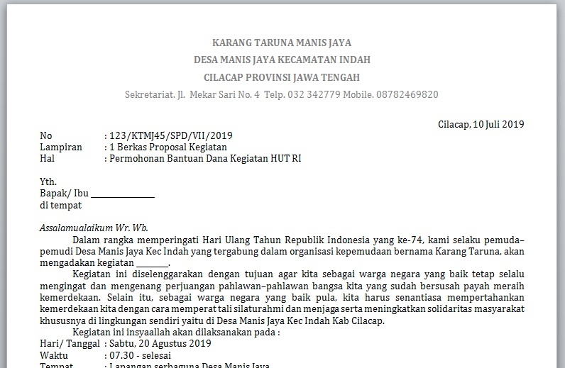 Detail Contoh Surat Permohonan Proposal Nomer 57